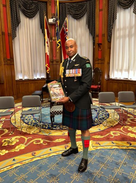 Captain (Ret'd) Ray Joseph in Black Watch regimental dress